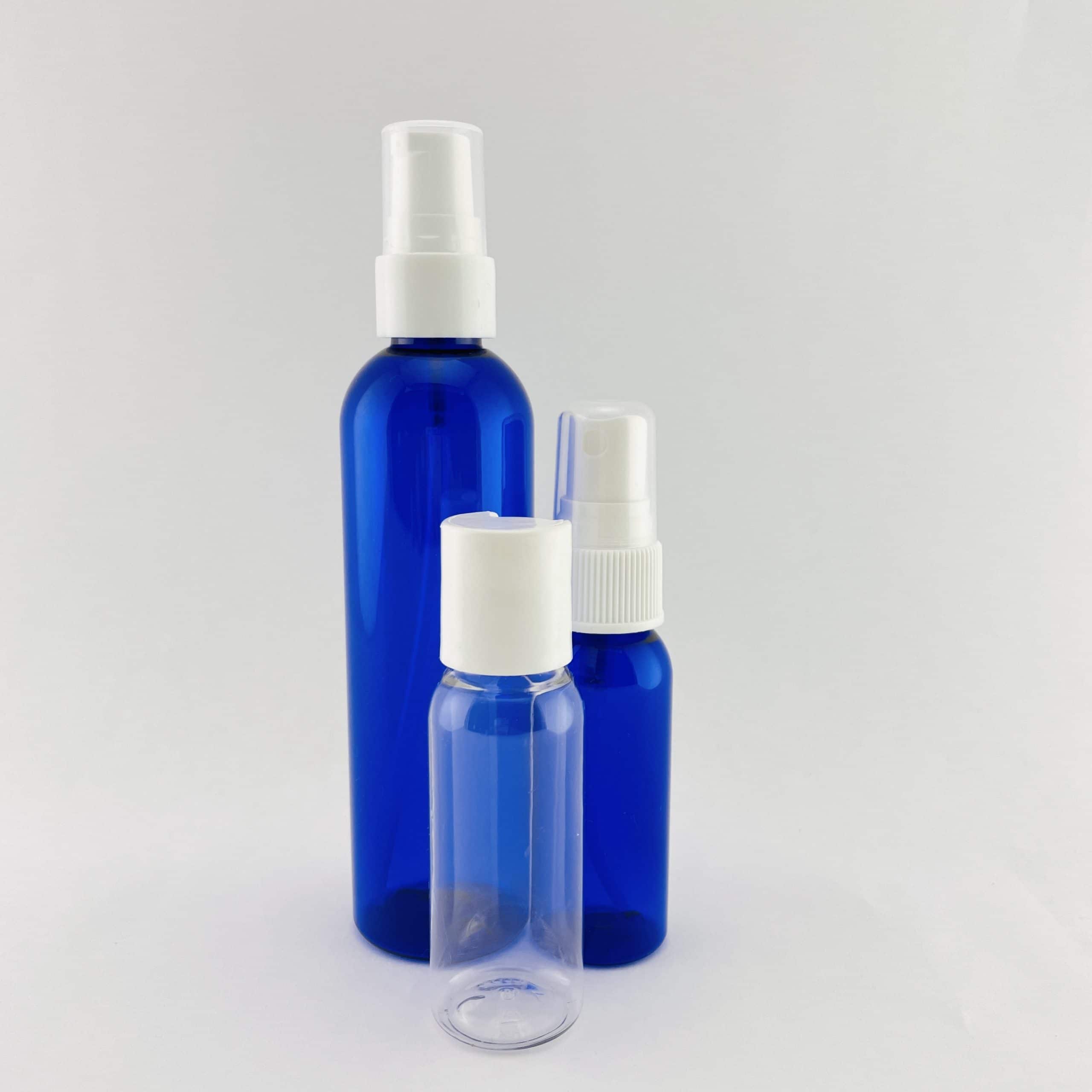 Bottles, PET Plastic, Cobalt or Clear